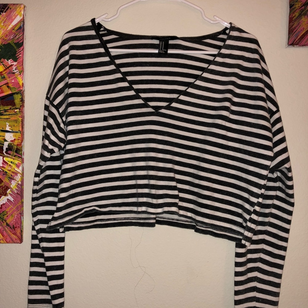 F21 striped crop top